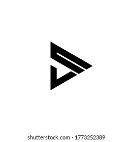 initial letter S logo and play button design template