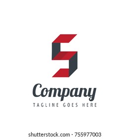 Initial Letter S Logo With Ribbon Style