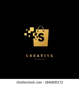 Initial letter S. logo shopping bag concept for business, packaging, product delivery, store, ect.