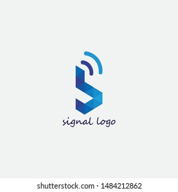 Initial letter S logo signal wave wifi wireless vector image. vector abstract design illustration