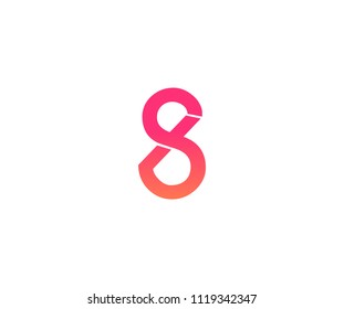 Initial letter S logo with smooth gradation colors