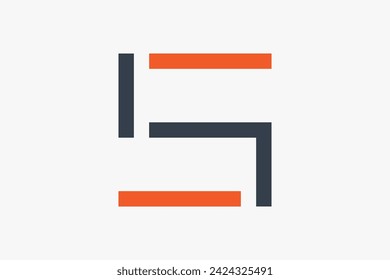 Anfangsbuchstabe S Logo. Quadratische Linie isoliert auf weißem Hintergrund. Verwendbar für Unternehmens- und Branding-Logos. Flaches Vektor-Logo Design Template-Element.