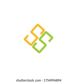 initial letter S and S logo, SS line art style design