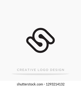 initial letter s logo template black illustration