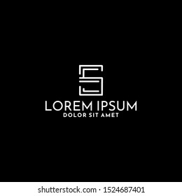 Initial letter S logo template with geometic square abstract symbol in flat design monogram illustration