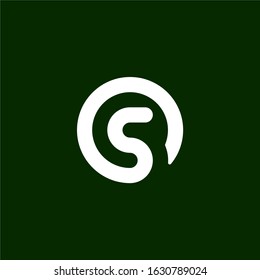 Initial letter S logo template with modern geometric circle line art illustration in flat design monogram symbol