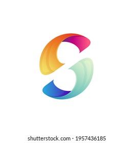 Initial letter S logo template with gradient color