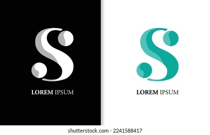 Initialbuchstaben S Logo Vorlage. geeignet für Unternehmen, Markenidentität, Internet, Online-Shop, Label oder Verpackung.
