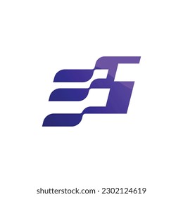 Initial Letter S Logo Template Design Vector Illustration Blue And Purple Colors
