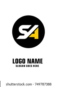 Initial letter S & A logo template vector