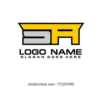 Initial letter S & A logo template vector