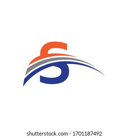 initial letter s logo three swoosh
