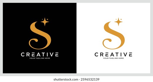 Initial Letter S Logo. Trendy Design Concept of luxury elements and Letter S for company.