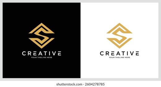 Initial Letter S Logo. Trendy Design Concept of luxury elements and Letter S for company.