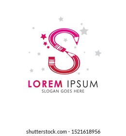 Initial letter S logo vector design template with white background and shades of maroon and pink color. Can be used for company logo or symbol