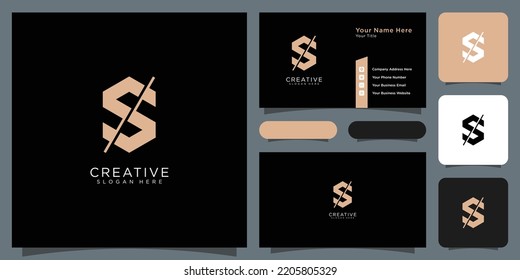 initial letter s logo vector design line style