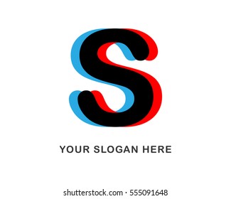 Initial Letter S logo vector with Shadow