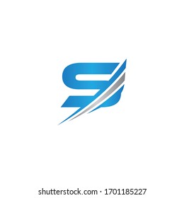 initial letter s logo wing etno modern