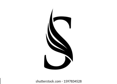 Initial Letter S Logo Wings Symbol Stock Vector (royalty Free 