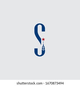 Initialbrief S logo.new york city logo design, Empire State Building letter logo