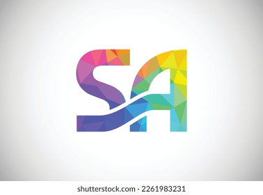 Initial Letter S A Low Poly Logo Design Vector Template. Graphic Alphabet Symbol For Corporate Business Identity