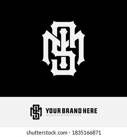 Initial letter S, M, I, SMI, SIM, MSI, MIS, ISM or IMS overlapping, interlock, monogram logo, white color on black background