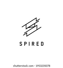 Initial Letter S Made From Geometric Lines Logo Design.