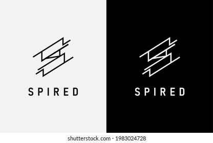 Initial Letter S Made From Geometric Lines Logo Design.