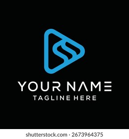 Initial letter S minimalist with summit concept. creative minimal logo icon design  with letter S. elegant Logo template vector creative business. - VECTOR

