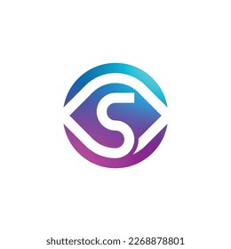 Anfangsbuchstabe S Logo für moderne Blickrichtung