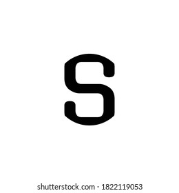 Initial Letter S Modern Style with black and white color.