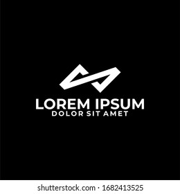 Plantilla de logotipo de letra inicial S o N con símbolo infinito en ilustración monográfica de diseño plano