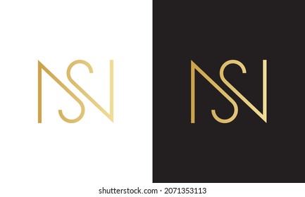 Initial Letter S and N Monogram in Incredibly Luxury and Classy Style, Gold Elegant letter SN NS Logo Template For a High-End Brand Personality