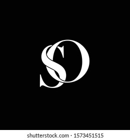 Initial letter so s o uppercase modern logo design template elements. White letter Isolated on black background. Suitable for business, consulting group company.