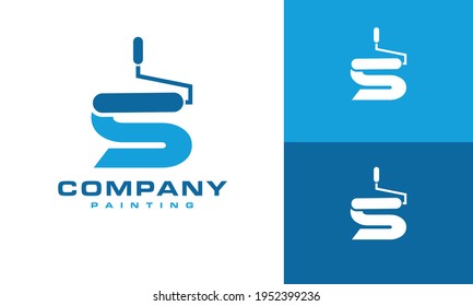 initial letter S paint logo	