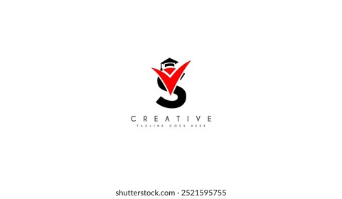 Initial Letter S With people celebration, study, Education, school logo design vector illustration.