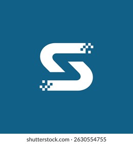 Initial Letter S Pixel logo design vector template