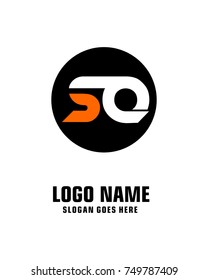 Initial letter S & Q logo template vector