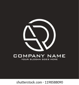 Initial letter S R logo template vector