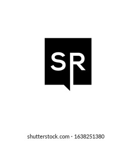 initial letter S R logo design simple modern