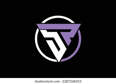 initial letter S R logo design with circle simple modern
