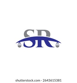 Initial Letter S and R With Scale Logo Vector