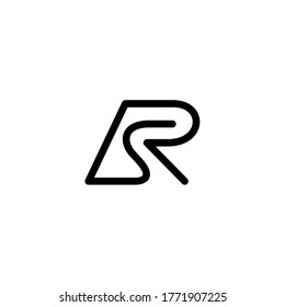 initial letter S and R, SR, RS logo, monogram line art style design template