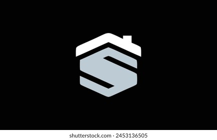 Initial letter S real estate logo vector, initial letter S house logo