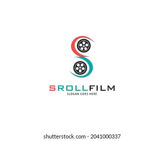 Vector de diseño de logotipo de películas Roll S de la letra inicial
