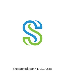 Initial Letter S with rotate recycle loop logo design
