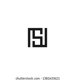 initial letter S SH HS square line