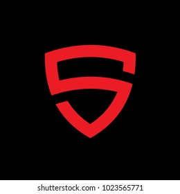 initial letter s shaped shield logo vector design