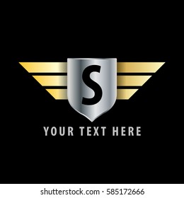 Initial Letter S Shield Icon Design Logo Template