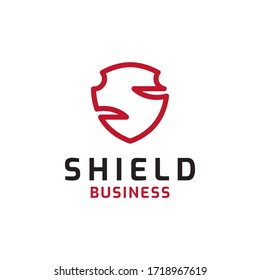 Initial letter s shield logo icon. Vector illustration. Modern design